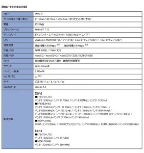 M Z-01K のスペック詳細